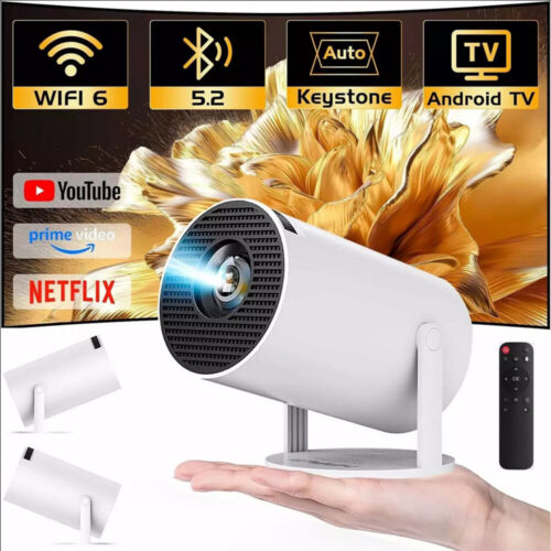 Projector 4K 1080P Support, Mini Projector Smart for Movie Projection Home Video