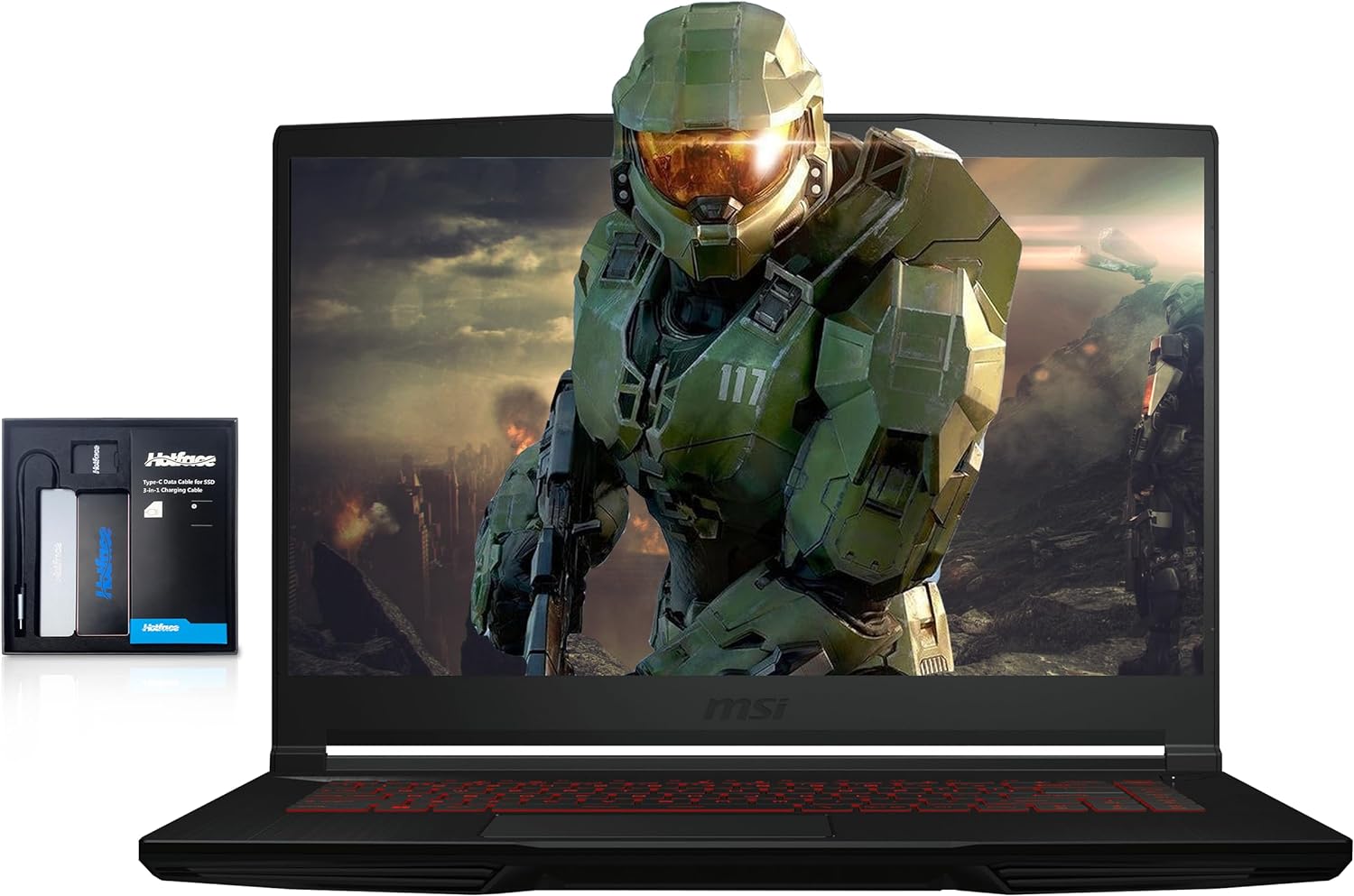 MSI Thin GF63 Gaming Laptop, 15.6″ FHD 144Hz Display, Intel i5-12450H, 16GB RAM, 1TB PCIe SSD, NVIDIA GeForce RTX 2050, Backlit Keyboard, WiFi 6, Black, Win 11 Pro, 128GB Hotface Extension Set