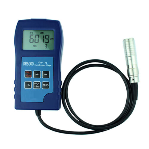 Paint Coating Thickness Gauge Tester Meter with Range 0-6000μm Store 2000 Datas