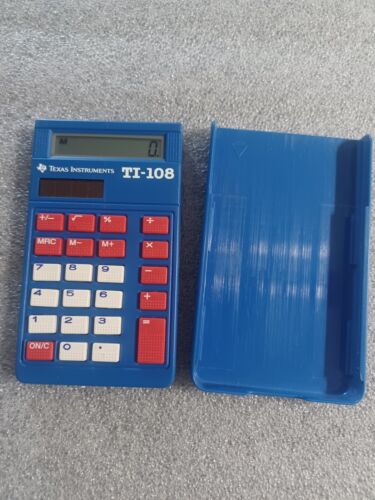 Texas Instruments TI-108 School Solar Calculator Blue Basic Math