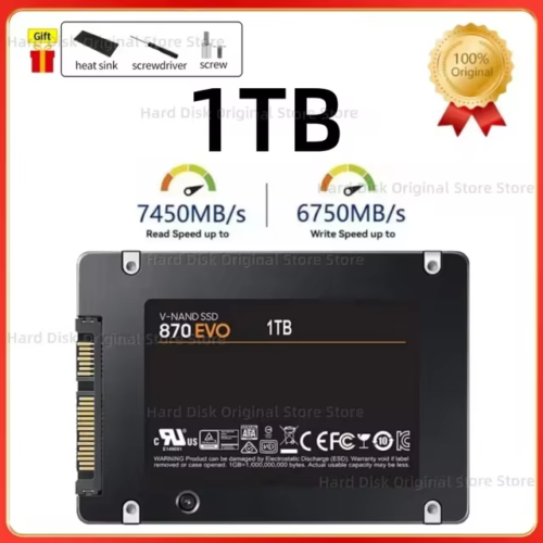 870 EVO 1TB Internal SSD Hard Disk SATA3.0 MLC 2.5 for Laptop Desktop PC PS4 PS5