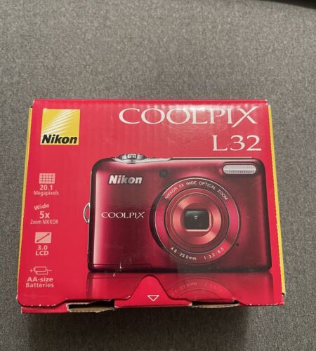 New in Box – Nikon COOLPIX L32 Camera 20.1MP Camera – RED