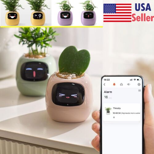 AI Smart Planter Flowerpots 7 Sensors 49 Expressions Plant Care Pot AI Chips