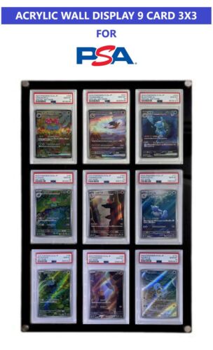 PSA/CGC Graded Card Premium Acrylic Display Case for : 9 Card Capacity 3×3 Frame