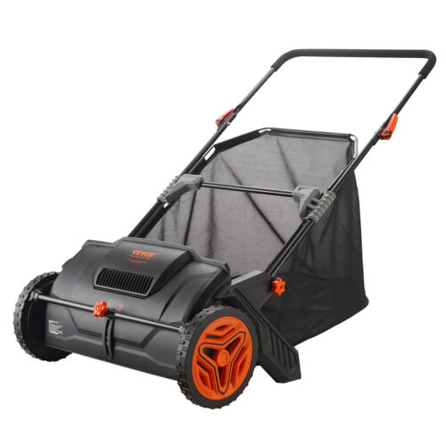 VEVOR Lawn Sweeper Push Leaf Grass Collector 21″ 3.5 Cu. Ft. Capacity Adjustable