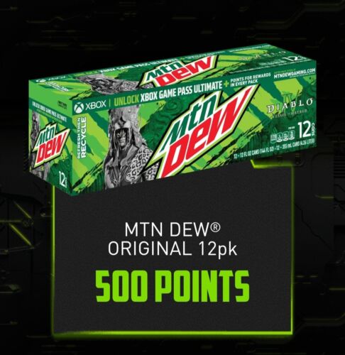 500 Mountain Dew Gaming Points, Codes Only! World of Warcraft, Diablo & More