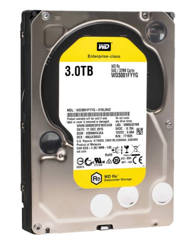 WD Re WD3001FYYG 3TB 7.2K RPM SAS 6 Gb/s 32MB Cache 3.5″ Internal Hard Drive