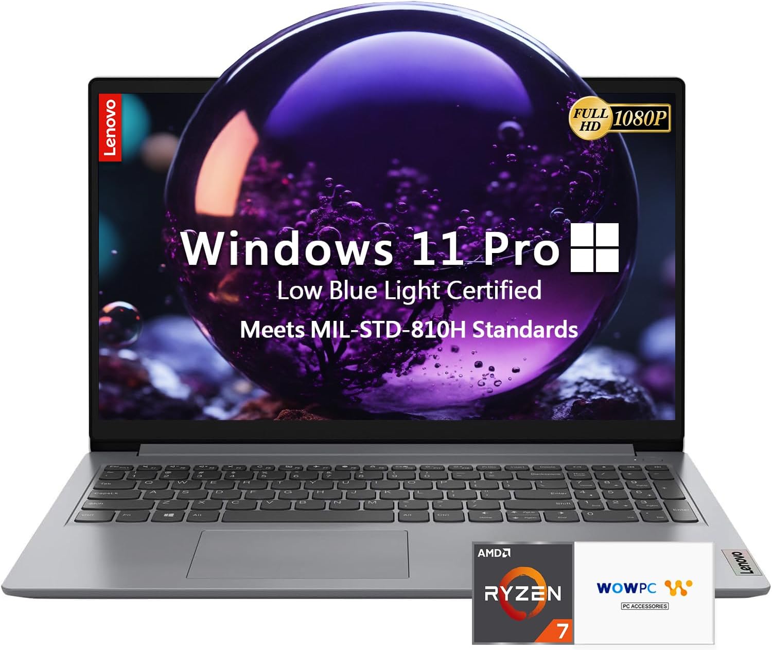 Lenovo IdeaPad Slim 3 Business Laptop | AMD Ryzen 7 7730U Processor(Beats i7-1355U)| 15.6″ FHD 1080p Anti-Glare Display | 2TB PCIe SSD | SD Card Reader | Windows 11 Pro | WOWPC Recovery USB