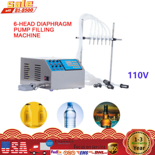 GZL-80 Automatic Digital Control Liquid Filling Machine Filler 3-5000ml 6 Heads