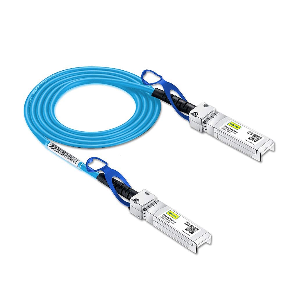 10Gtek [Blue] 25G SFP28 SFP+ DAC Cable – 25GBASE-CR SFP28 to SFP28 Passive Direct Attach Copper Twinax Cable for Cisco SFP-H25GB-CU0.3M, Ubiquiti, MikroTik, Supermicro and More, 0.3-Meter(1ft)