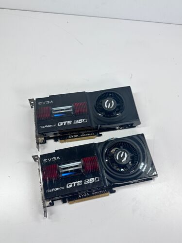 2x EVGA NVIDIA GeForce GTS 250 1 GB GDDR3 SDRAM PCI Express x16 SLI GPU GPUs