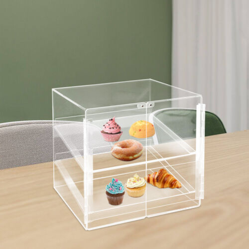 Acrylic Bakery Display Case Box Magnetic Back Door Donut Pastry Cookie Store