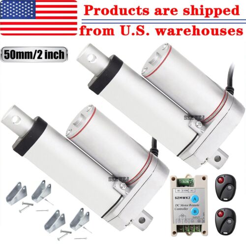 DC12V Linear Actuators 2×2″ Stroke W/ Bracket Motor Controller Set for Auto Door