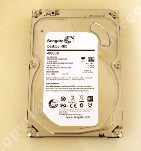 For Parts Only Seagate Desktop HDD 4TB 5900RPM 3.5″ SATA Hard Drive ST4000DM000