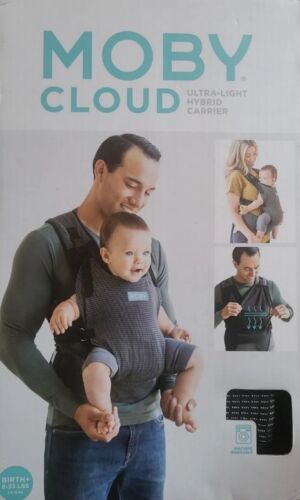 Moby Cloud Ultra Light Hybrid Baby Carrier Sling Black And Gray Birth To 33lbs