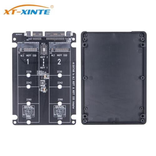 Double Port M.2 SSD to Sata 7+15 22PIN Adapter Card M.2 to 2.5″SATA3.0 Expansion