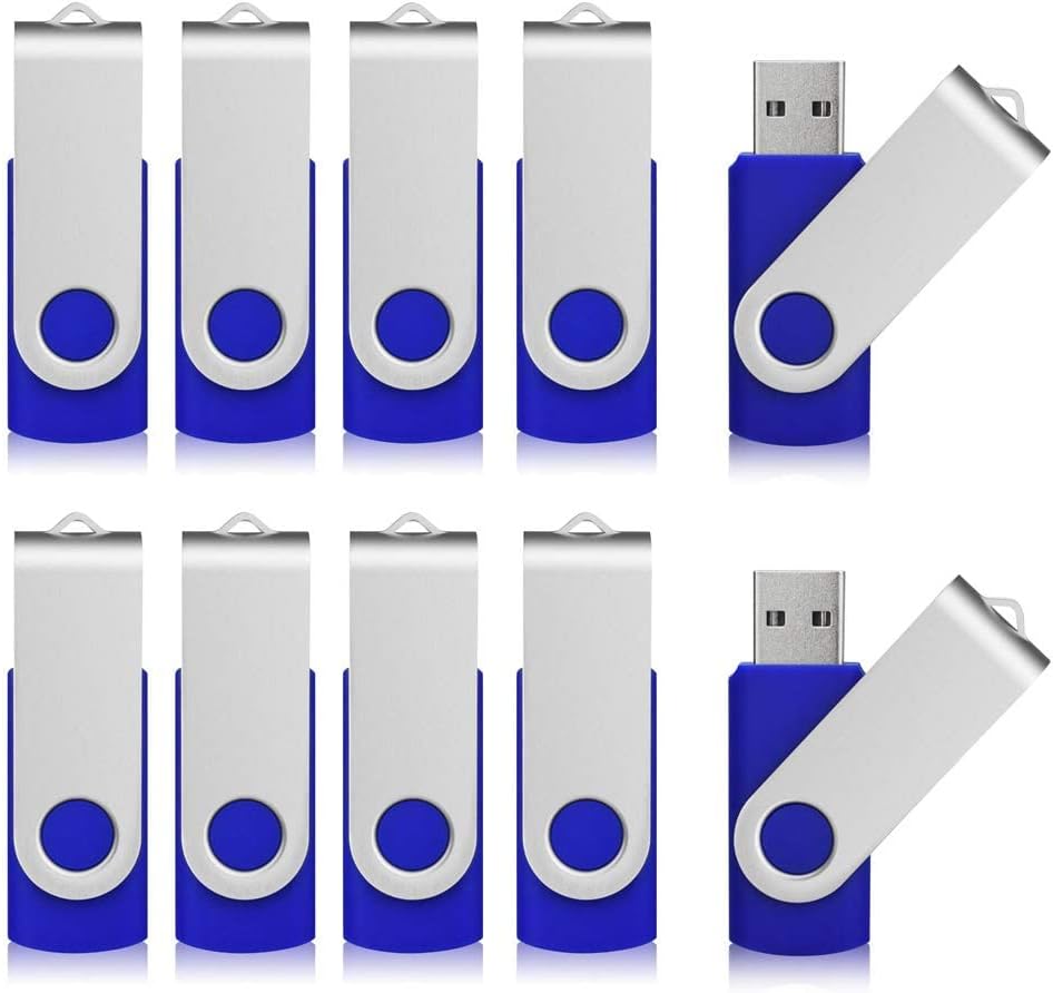 Aiibe 32GB Flash Drive 20 Pack 32GB USB Flash Drives Thumb Drive USB 2.0 Memory Stick Jump Drives 32gb USB Drive Bulk (32GB, Blue)