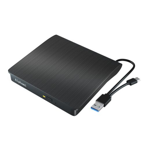 Alphami External CD/DVD Drive USB 3.0 Type-C Lightscribe DVD Burner External …