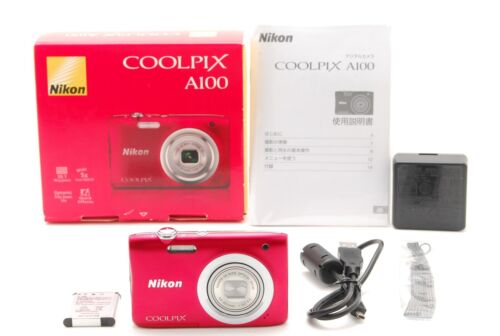 [NEAR MINT w/Box] Nikon COOLPIX A100 Red 20.1 MP Digital Camera from Japan