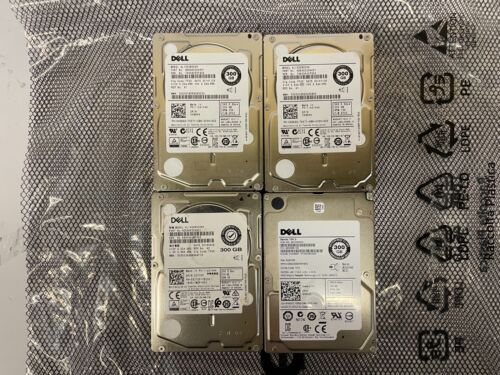 Assorted Lot of 4 Dell 300GB 15K RPM 2.5″ SAS 6Gbp/s HDD *Wiped & Tested*