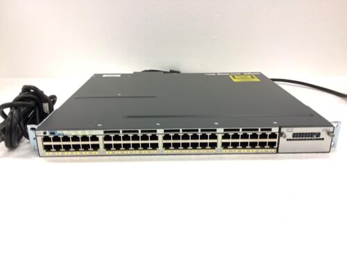 CISCO Catalyst 3750-X WS-C3750X-48PF-L 48 Ports Network Switch w/1100PS,RackEars