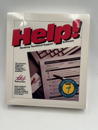 Vintage Help! Desktop Technical Support Software For Macintosh System 7