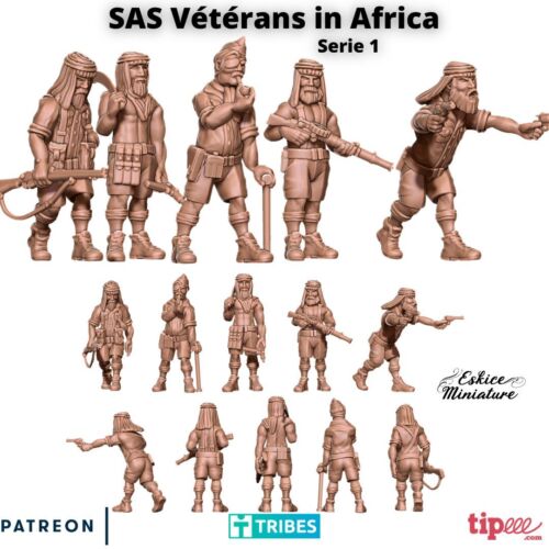 Eskice Miniatures WW2 British UK SAS Veterans North Africa Bolt Action 28mm 15mm