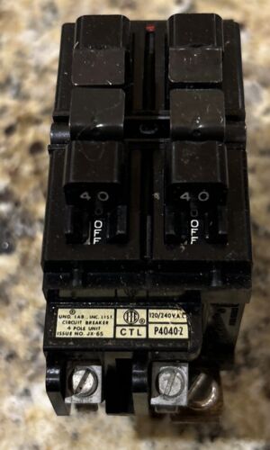 40A & 40A PUSHMATIC Siemens ITE Gould 40 40 Amp Double Duplex BREAKER P4040-2