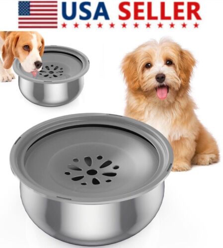 4L Large Capacity Dog Water Bowl No Spill Stainless No Drip Dog Slow Feeder Bowl