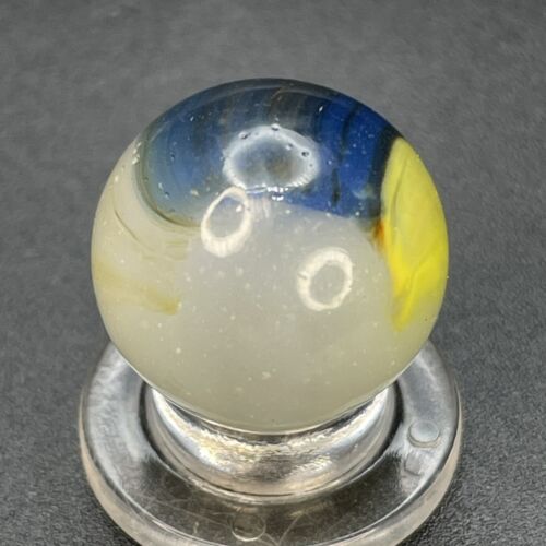 Wolverine Type Blue & Yellow Hybrid Cloud Akro Or Master Glass Vintage Marbles