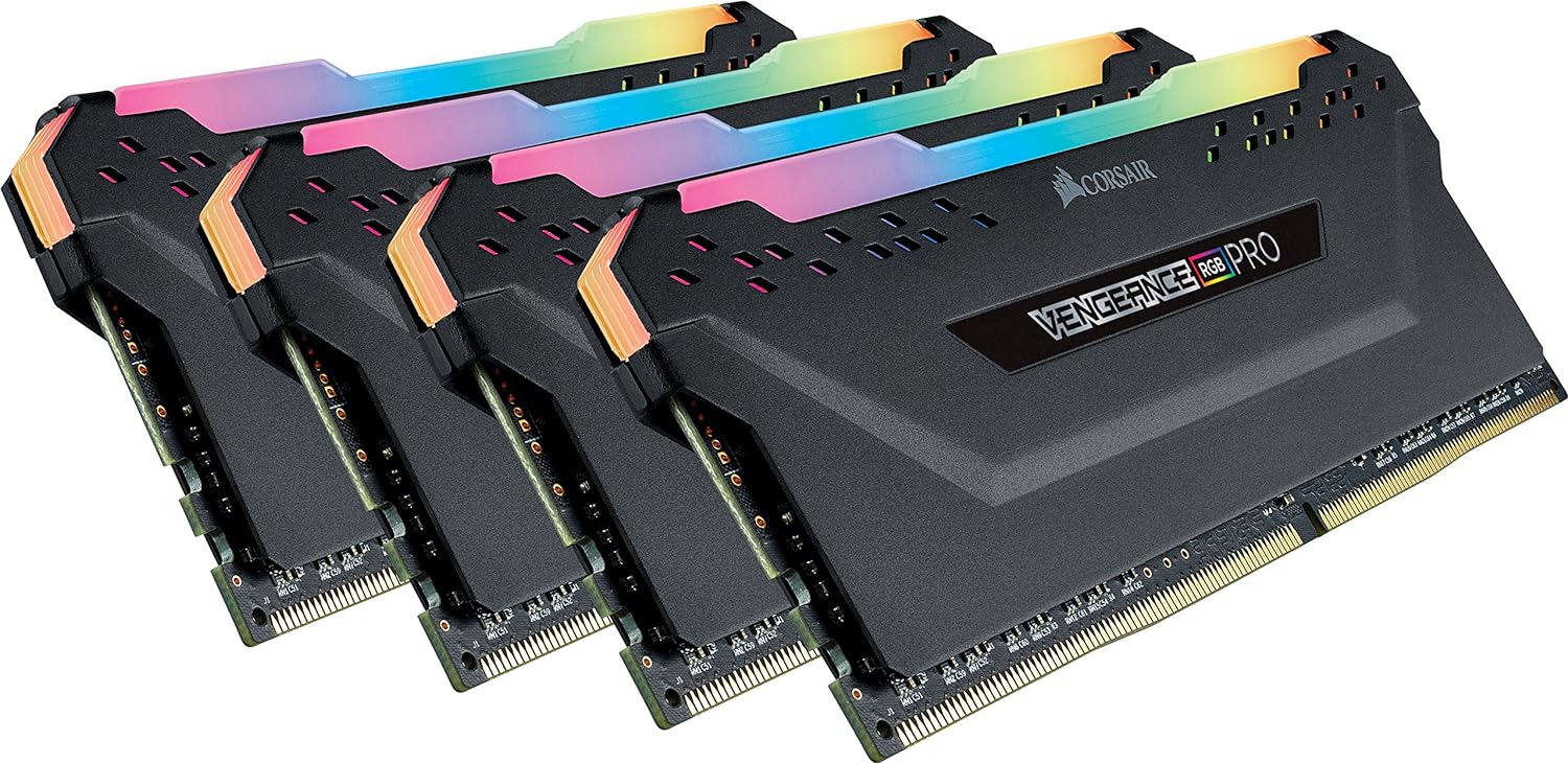 Corsair Vengeance RGB Pro 32GB (4x8GB) DDR4 3200MHz C16 LED Desktop Memory – Black