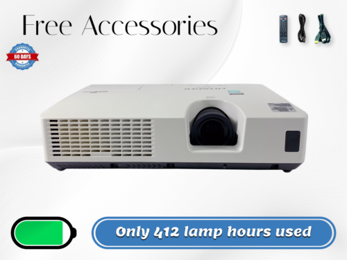 Hitachi CP-X2521WN – 3LCD Projector 2700 ANSI Full HD HDMI – Only 412 Hours Used