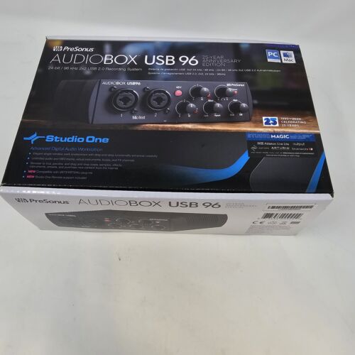 PreSonus AudioBox 96 USB Audio Recording Interface – 25th Anniversary Black