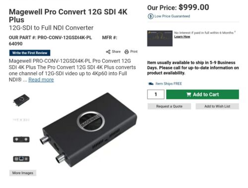 Magewell Pro Convert 12G SDI 4K Plus NEW B08PP7WGH3