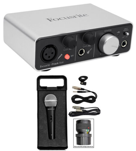 Focusrite ITRACK SOLO LIGHTNING USB Audio Recording Interface For iPad/Mac+Mic