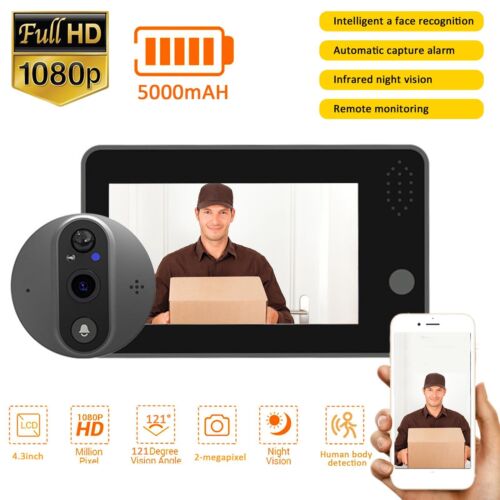 WIFI 1080P HD Digital Door Camera Doorbell Night Vision Cloud Storage APP Live