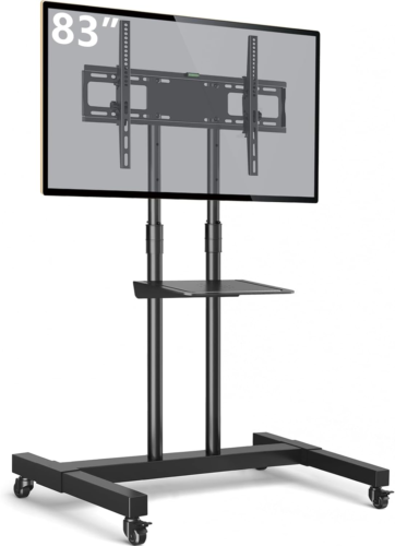 Mobile TV Stand Rolling TV Cart Floor Stand with Mount on Lockable Wheels Height