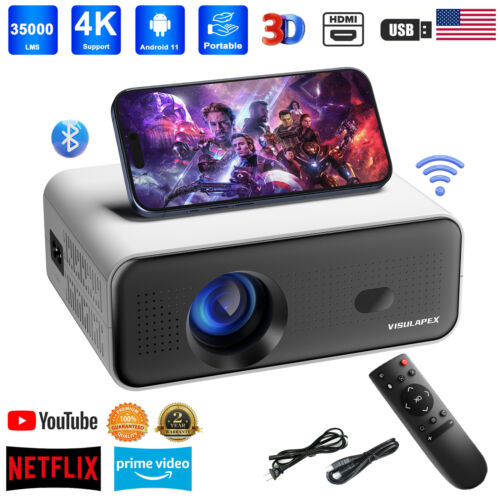 4K Projector Smart Netflix 35000LMS 1080P 5G WiFi Bluetooth Video Home Theater