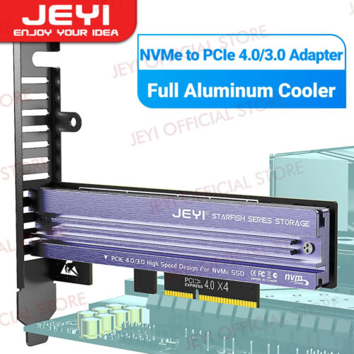 JEYI M.2 NVME to PCIe 4.0 3.0With Aluminum Heatsink,Expansion Card for Desktop