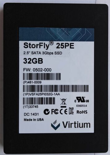 5x Virtium 32GB StorFly SATA 2.5″ Industrial Solid State Disk SLC NAND Flash