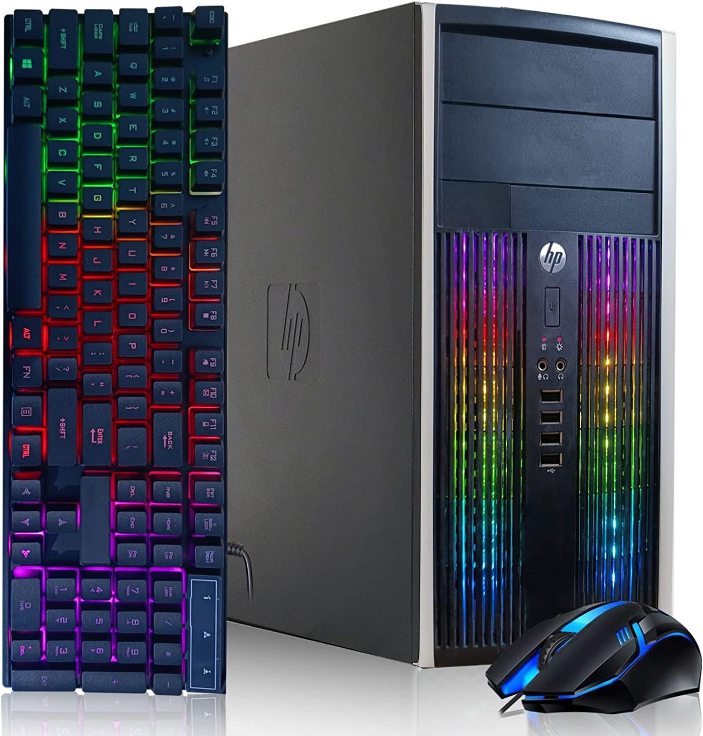 HP RGB Gaming PC Desktop Computer – Intel Quad I7 up to 3.8GHz, 16GB Memory, 256G SSD + 3TB, GeForce GTX 1660 Super 6G GDDR6, RGB Keyboard & Mouse, WiFi & Bluetooth 5.0, Win 10 Pro (Renewed)