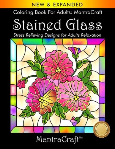 Coloring Book For Adults: Mantracraft: Stained Glass: Stress Relieving Desi…