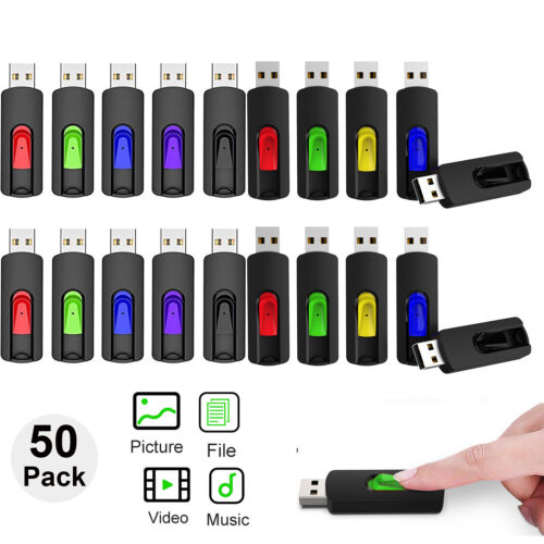 50Pack 16GB 32GB Flash Drive Memory Stick Pen Drives Data Storage USB 2.0 Disk