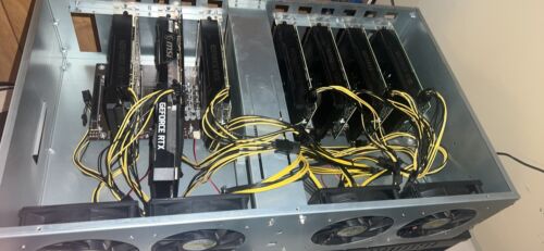 Crypto Mining Rig 320+mh/s Enclosed Case With GPUs!