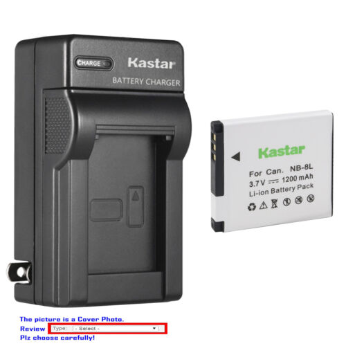 Kastar Battery AC Travel Charger for Canon NB-8L CB-2LA Canon PowerShot A3100 IS