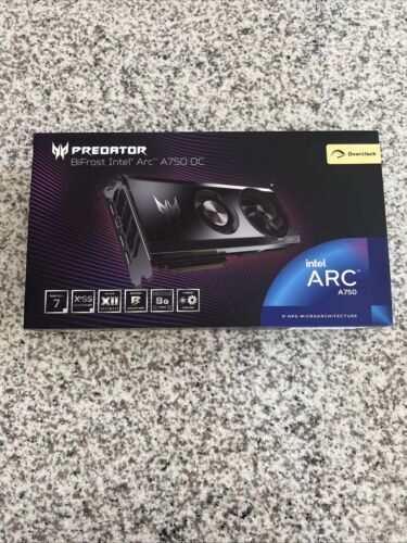 Acer Predator BiFrost Arc A750 GPU Intel OC DP.Z35WW.P01 Excellent Condition