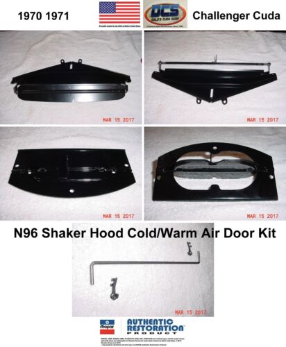 1970 71 Cuda Challenger Shaker Hood Cold & Warm Air Door Kit 1 MoPar New USA