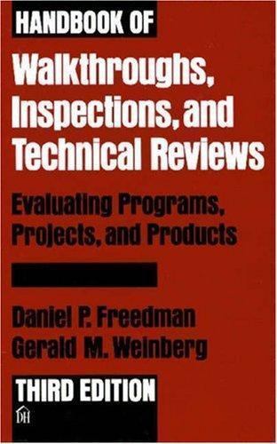 1990 HANDBOOK OF WALKTHROUGHS INSPECTIONS TECHNICAL REVIEWS software management