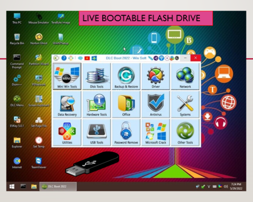 DLC Boot 2022 USB Flash Drive Live Ultimate Bootable Tool for System Repair