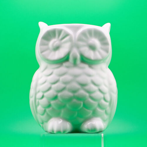 Magnetic white ceramic Refrigerator Owl Storage Container for pens or notes